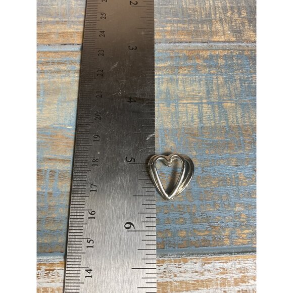 Heart-Shaped Silver Tone Rhinestone Pendant - Picture 2 of 4